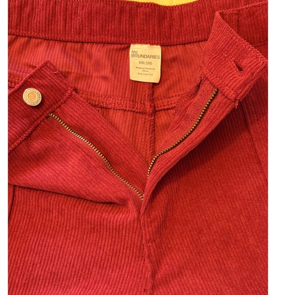 No Boundaries Women's Corduroy Cargo Pants Wine Punch Red XXL 20 Mid Rise - Picture 4 of 7